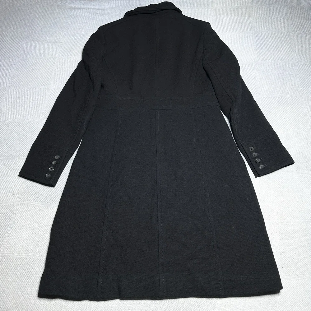 J Crew Wool Coat Womens Size 6 Petite‎ Black Peacoat Insulated Lined Vintage Y2K - Picture 10 of 16